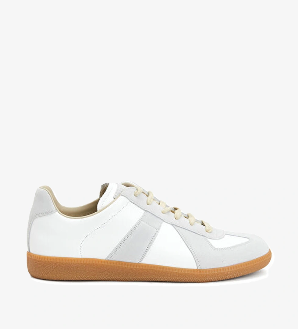 Maison Margiela Replica Kırık Beyaz Erkek Deri Sneaker model görseli