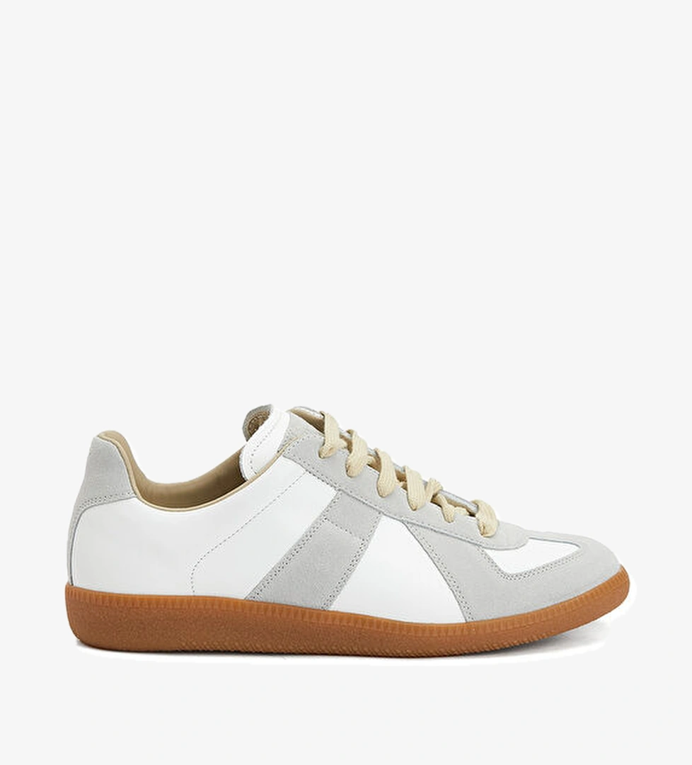 Maison Margiela Replica Beyaz Gri Kadın Deri Sneaker model görseli