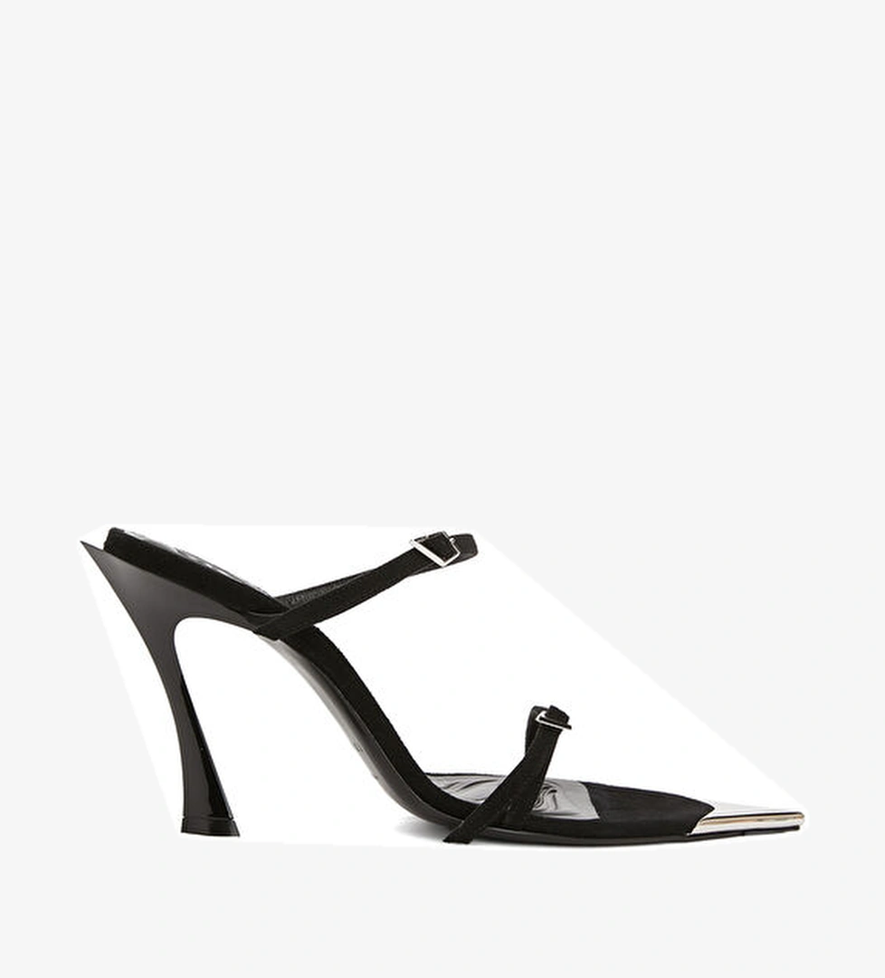 Mugler Fang Siyah Kadın Süet Terlik model görseli