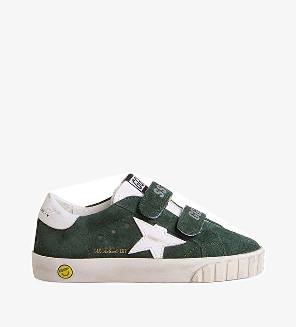 Golden Goose Old School Koyu Yeşil Unisex Çocuk Deri Sneaker model görseli