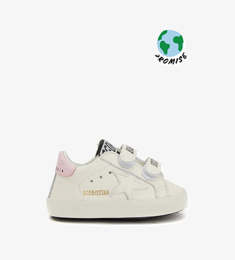 Golden Goose Super-Star Beyaz Pembe Kız Bebek Deri Sneaker model görseli