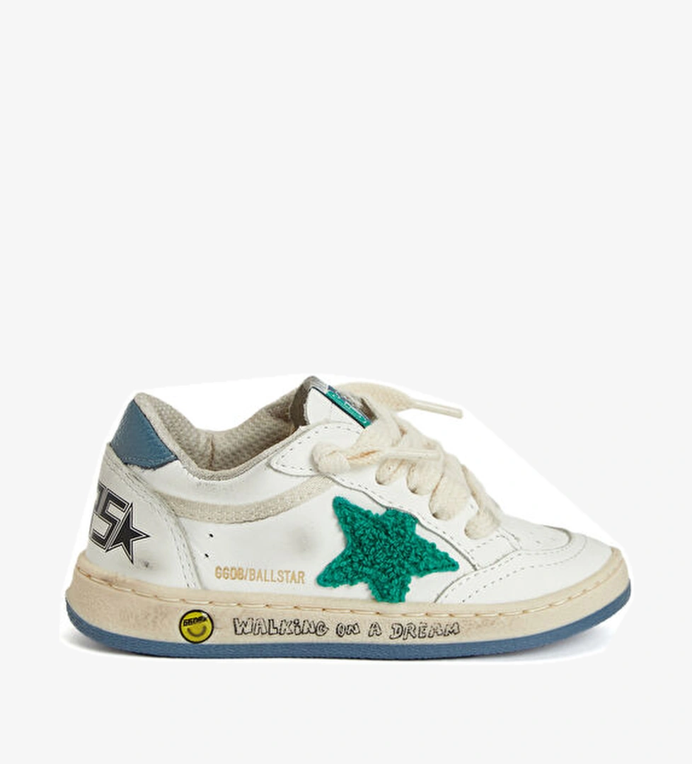 Golden Goose Ball Star Yeşil Çocuk Deri Sneaker model görseli
