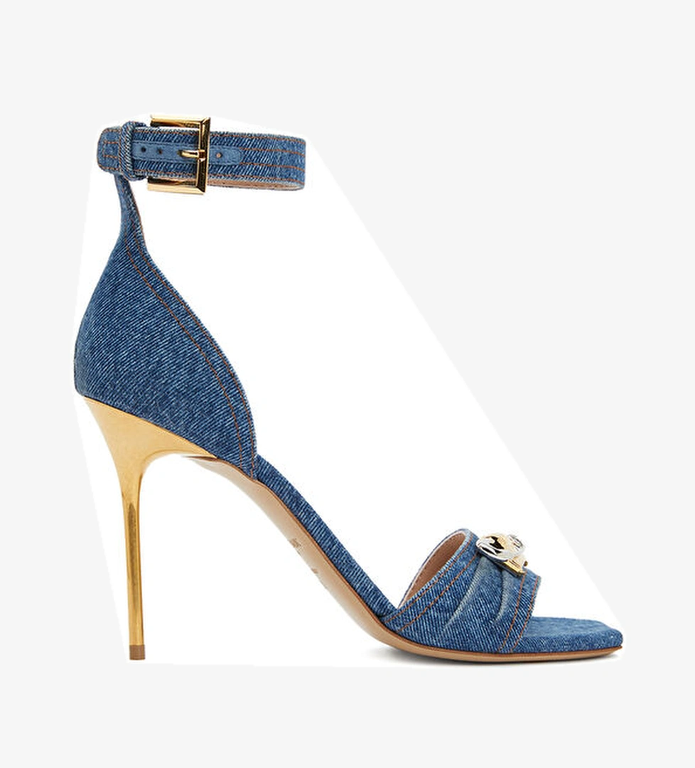 Balmain Safety Pin Mavi Kadın Denim Sandalet model görseli