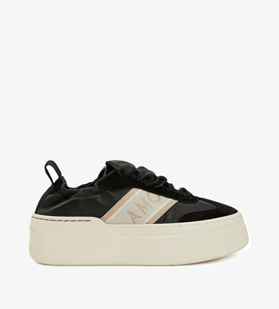 Siyah Kadın Deri Sneaker - Görsel 1