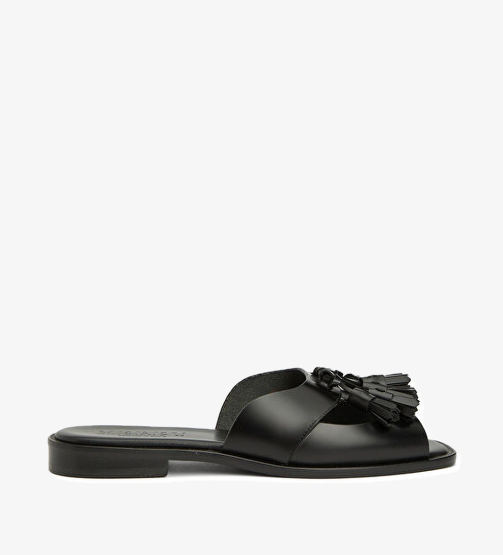 Hereu Boqueria Siyah Kadın Deri Terlik model görseli