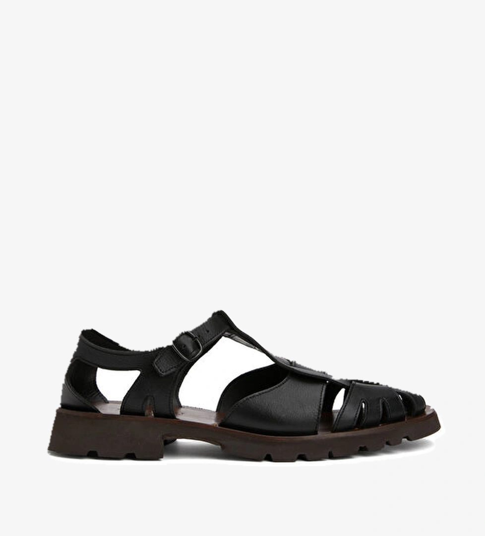 Hereu Pesca Siyah Erkek Deri Sandalet model görseli