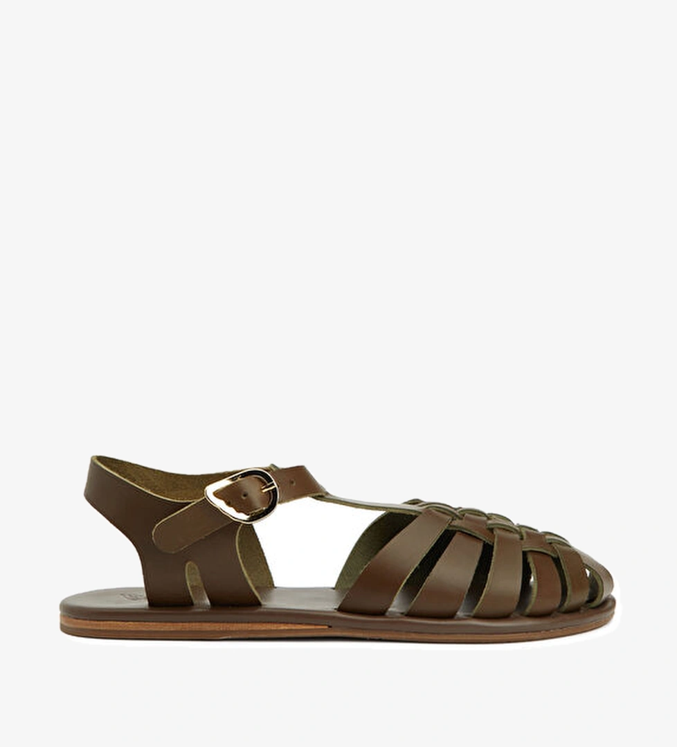 Ancient Greek Sandals Haki Kadın Deri Sandalet model görseli