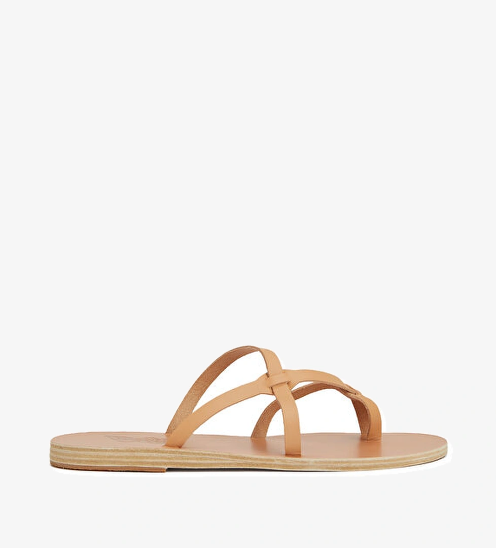 Ancient Greek Sandals Armos Bej Kadın Deri Terlik model görseli