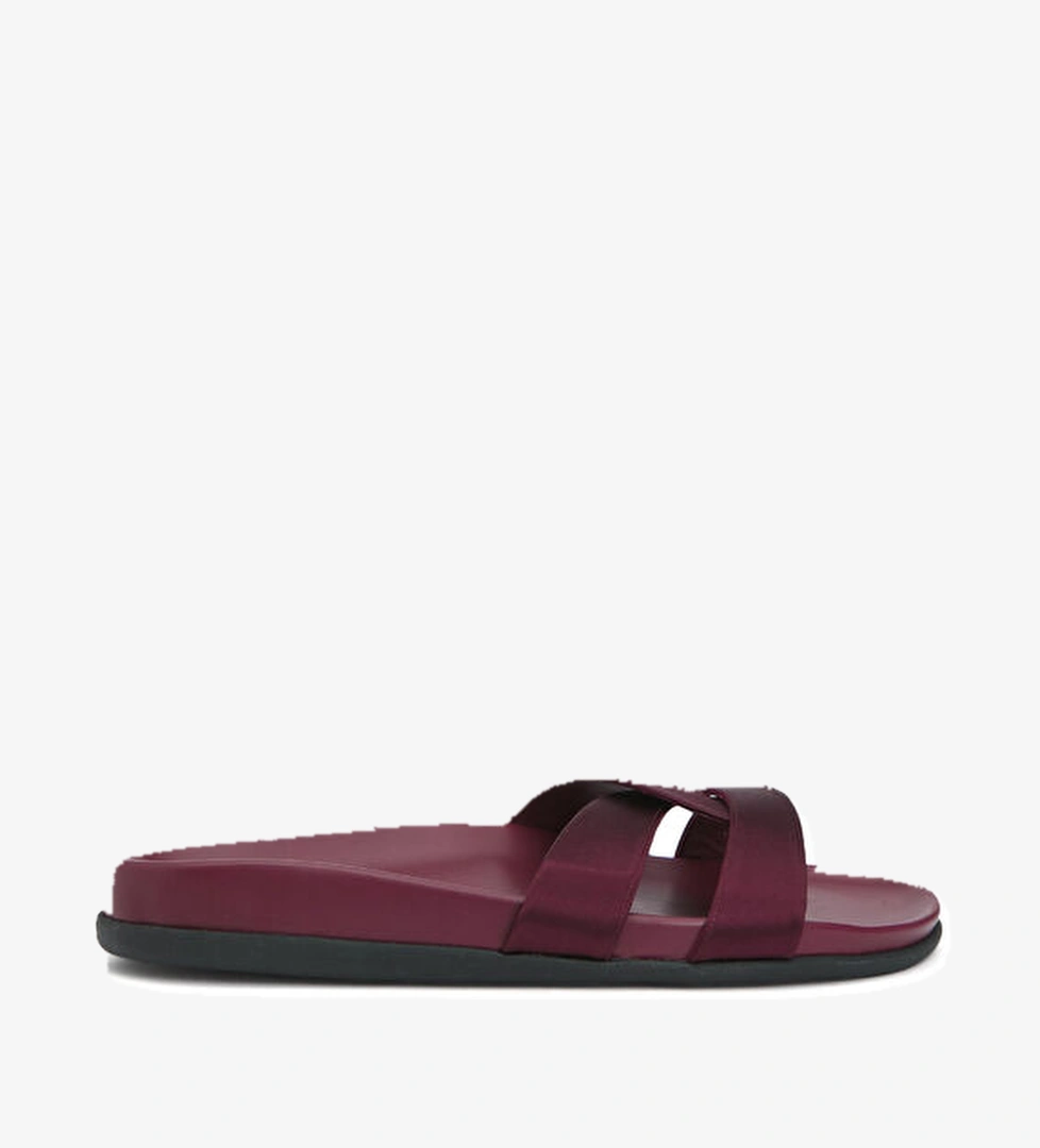 Ancient Greek Sandals Desmos Footbed Bordo Kadın Deri Terlik model görseli
