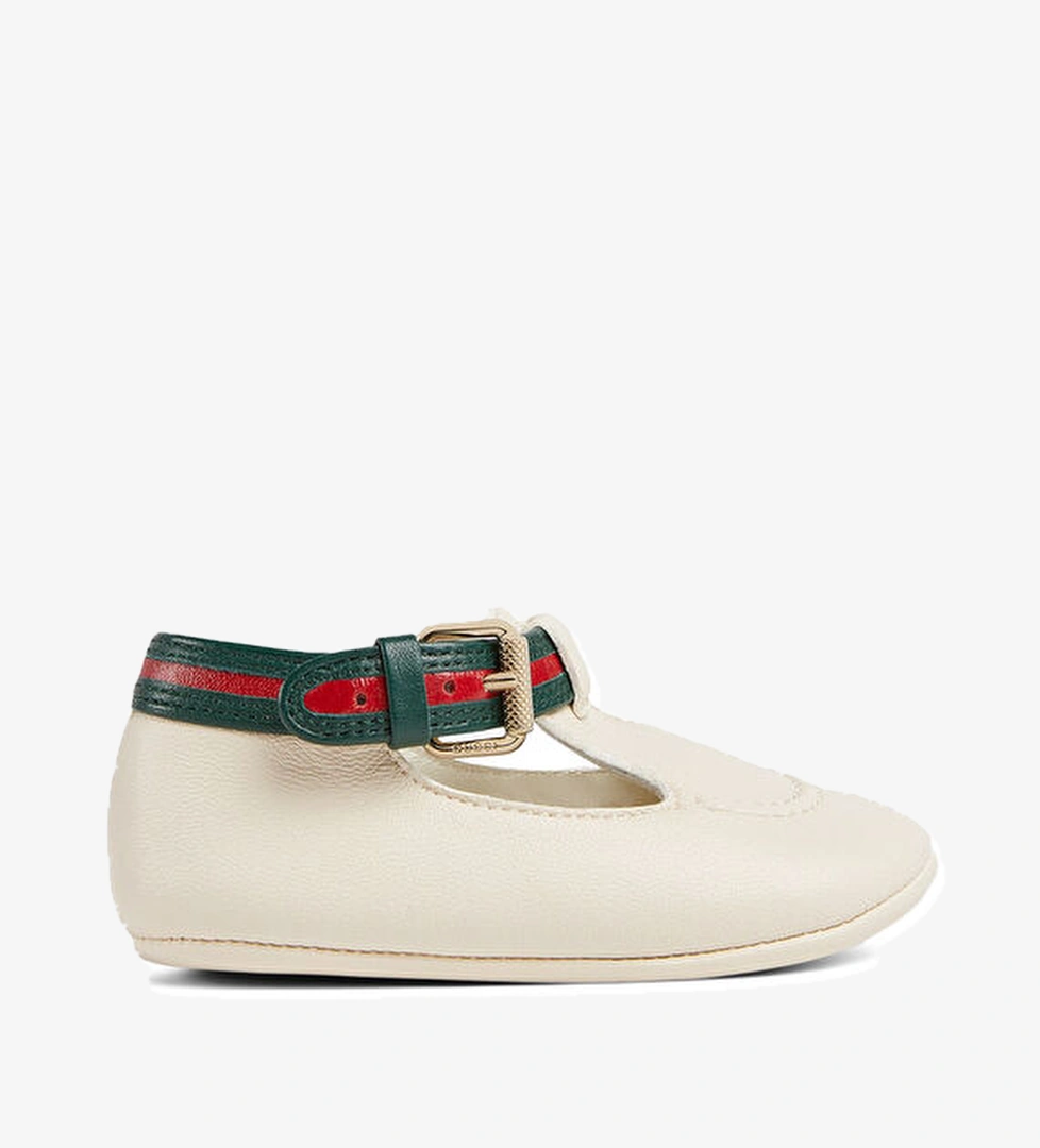 Gucci Kırık Beyaz Unisex Bebek Deri Ayakkabı model görseli