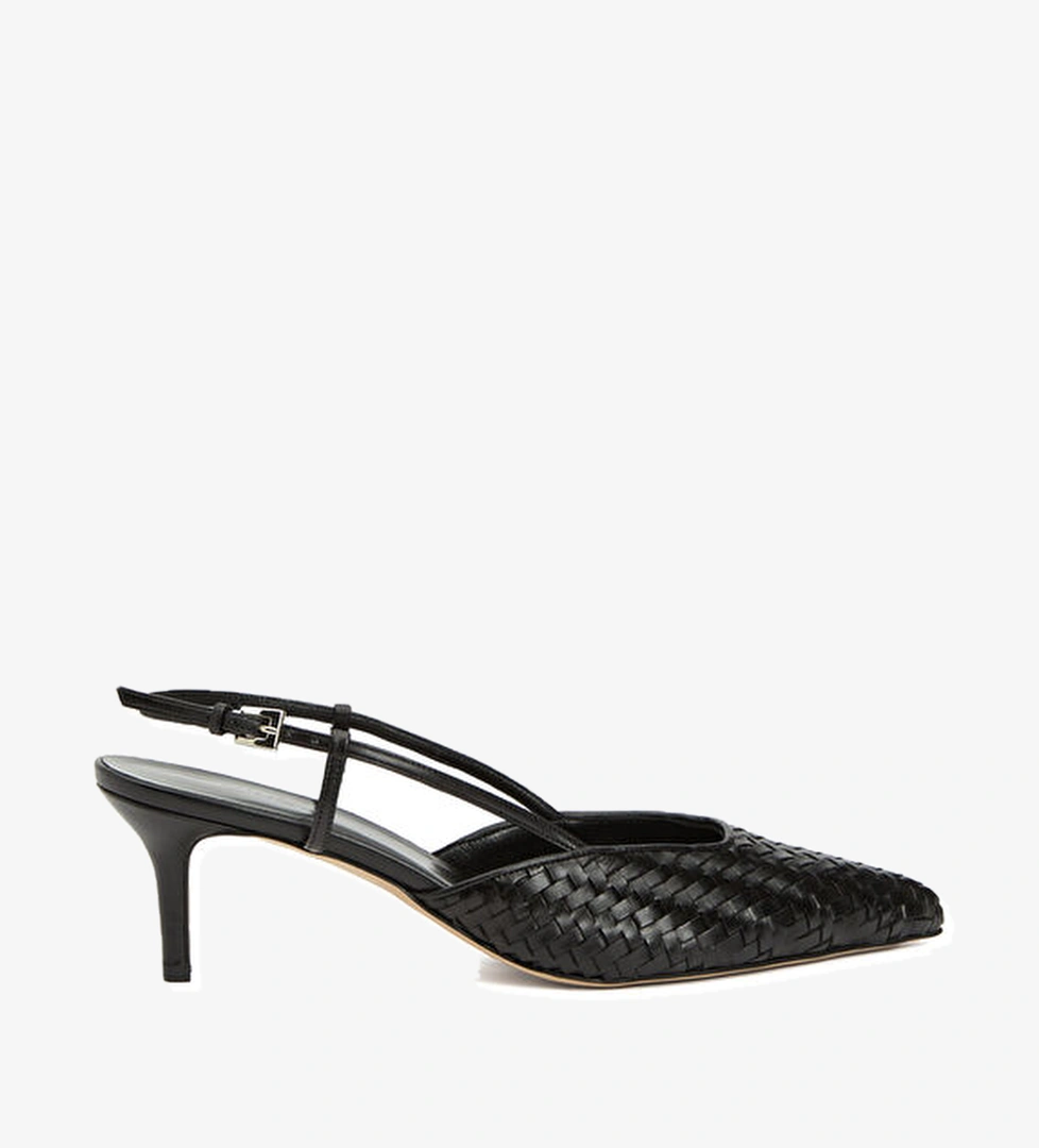 Beymen Club Beymen Club Siyah Örgü Dokulu Deri Topuklu Ayakkabı Beymen'de! Siyah - 1. görsel