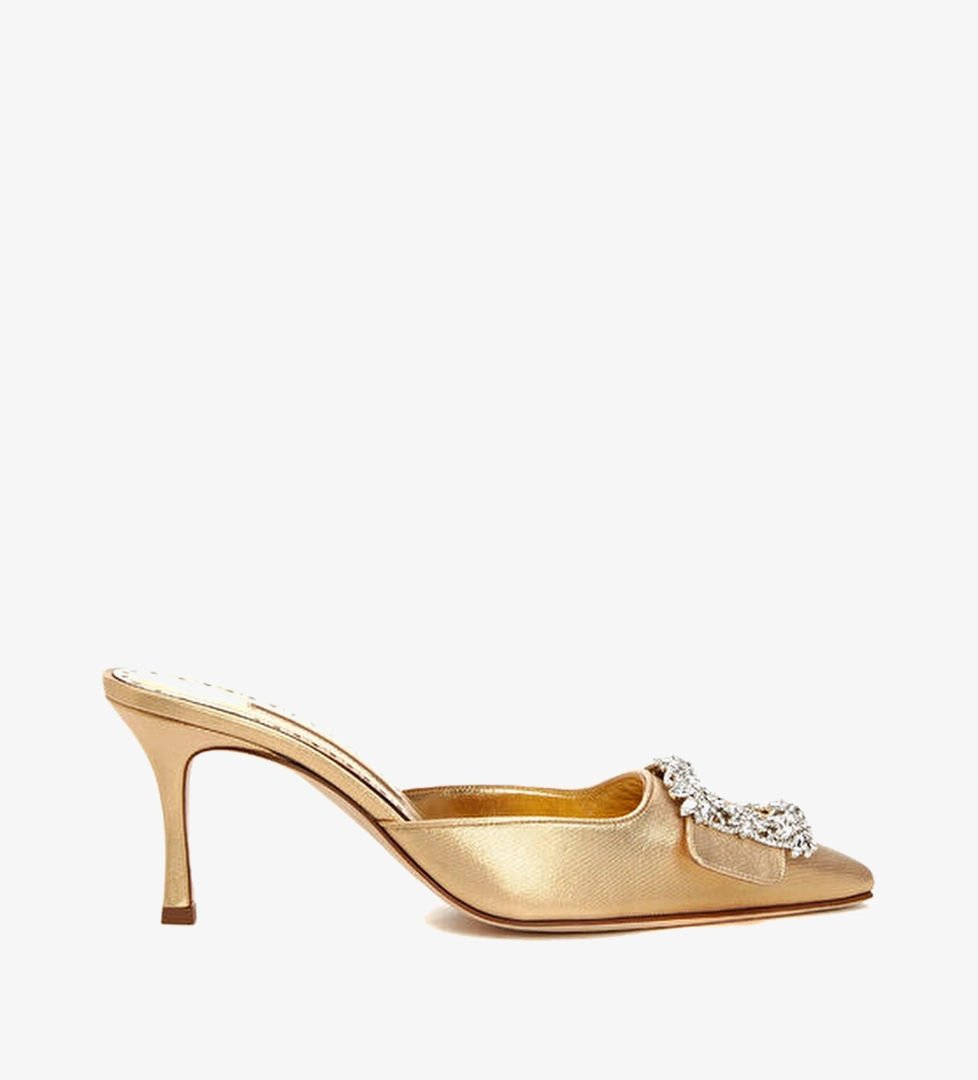 Manolo Blahnik Altın Manolo Blahnik Maysale Kristal