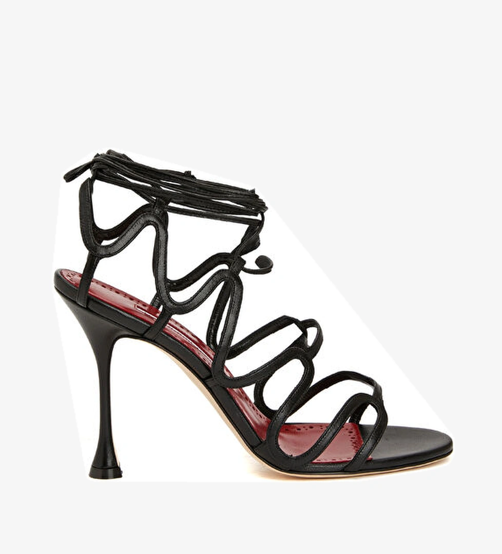 Fawda Siyah Kadın Deri Sandalet - Görsel 1