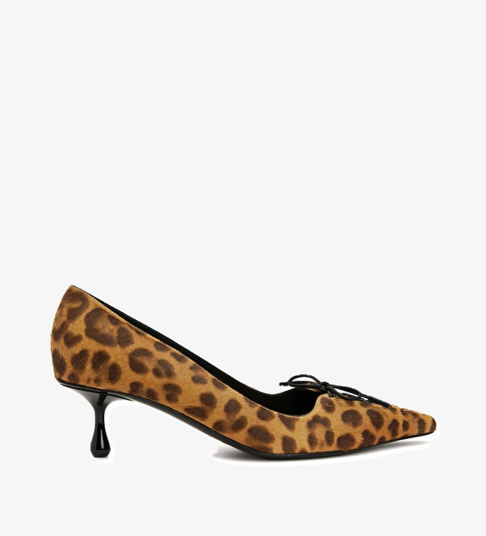Scarlett Leopar Desenli Süet Stiletto - Görsel 1