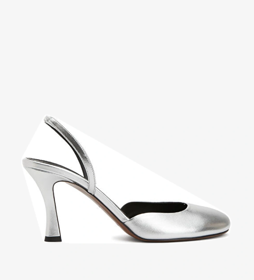 Silver Deri Topuklu Ayakkabı - Görsel 1