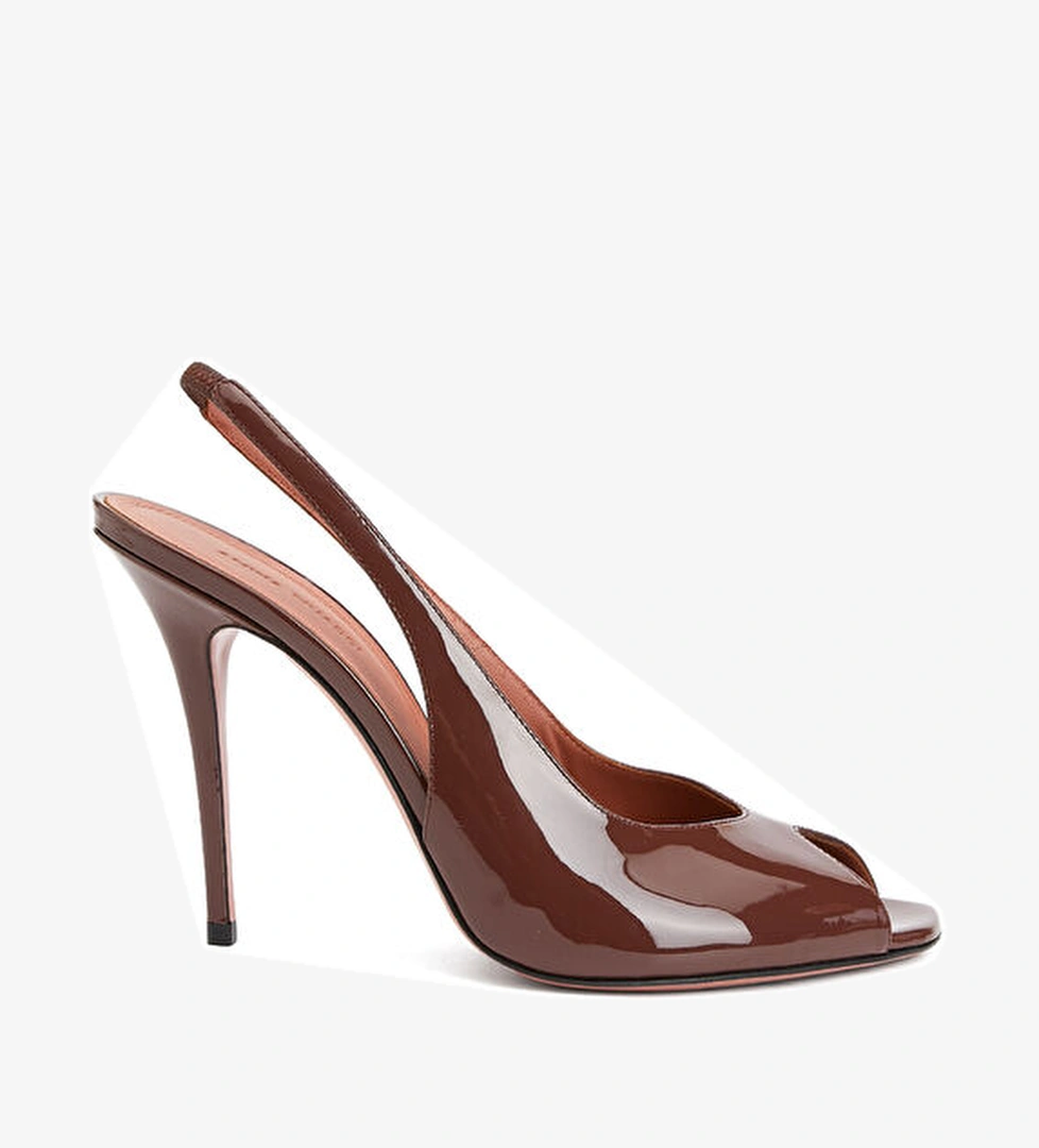 Kristina Koyu Kahverengi Deri Topuklu Ayakkabı - Görsel 1