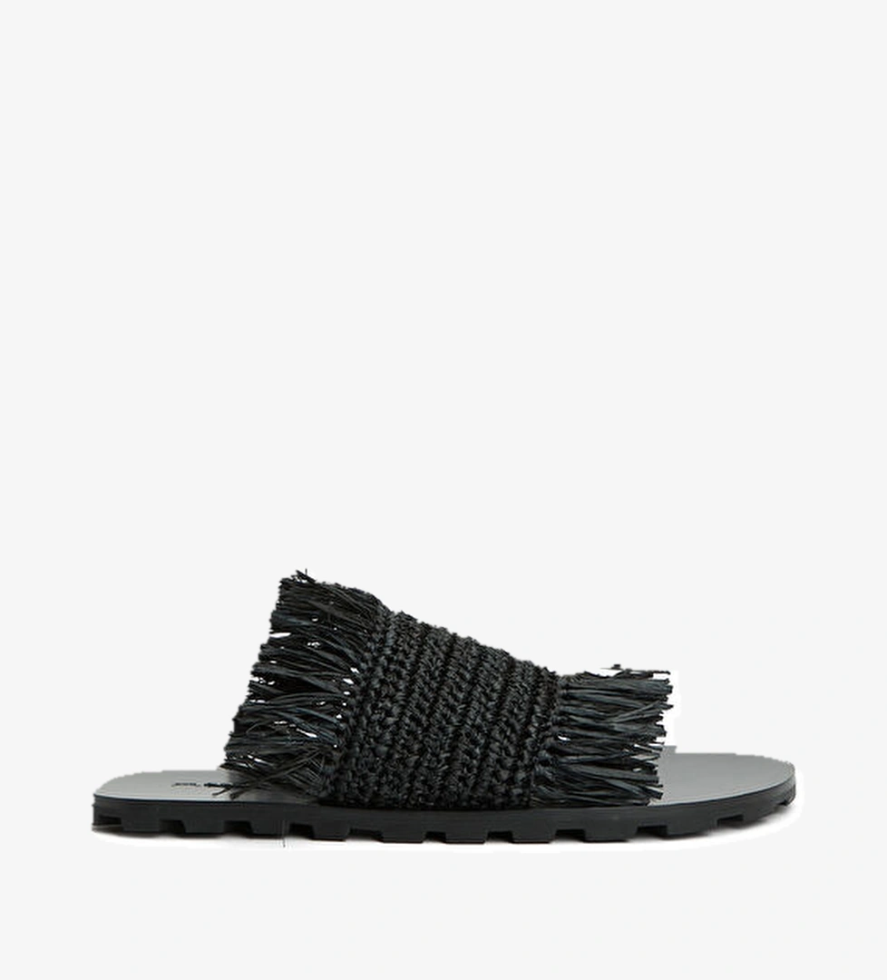 Jil Sander Siyah Kadın Rafya Terlik model görseli