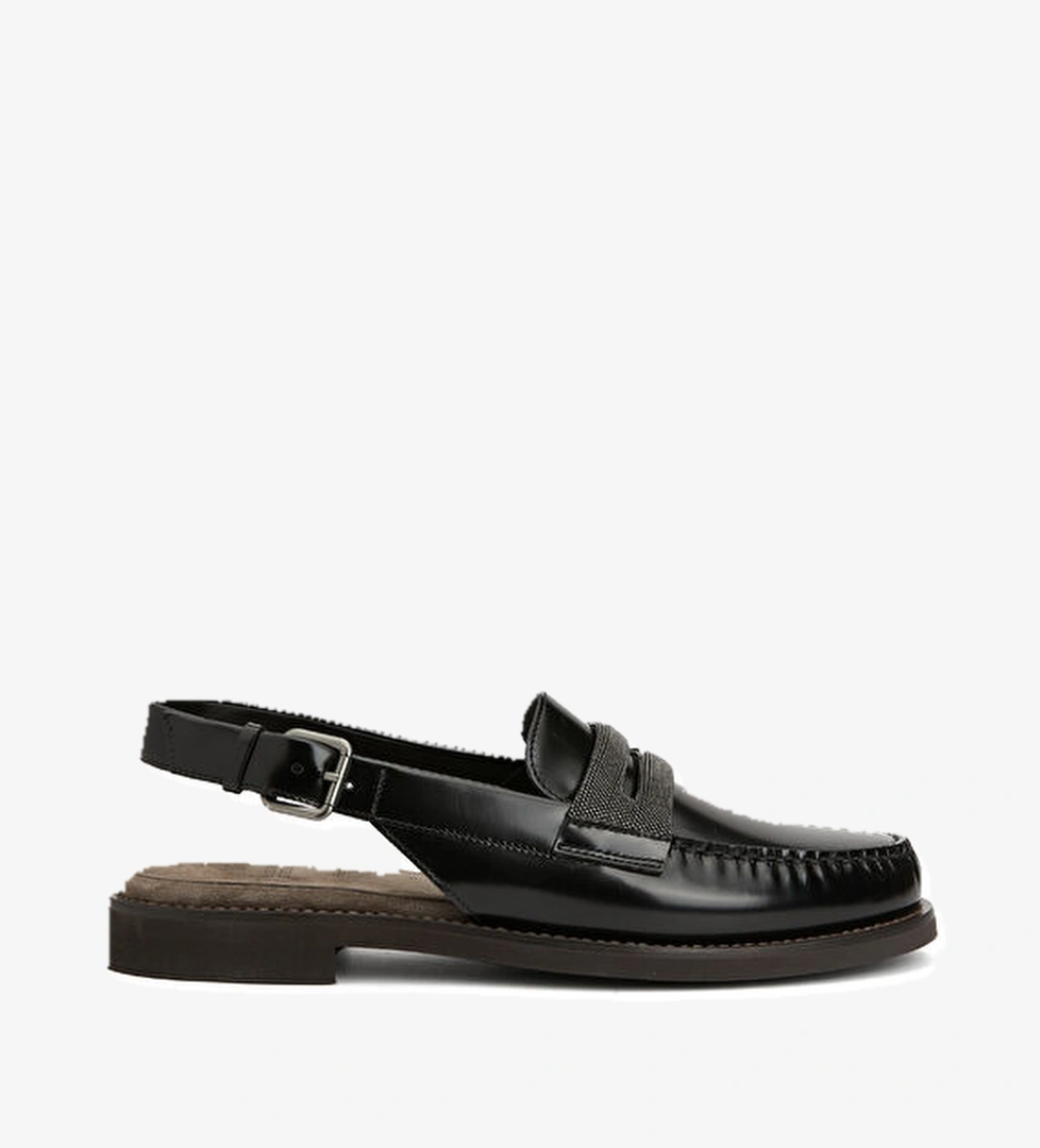 Siyah Kadın Deri Loafer - Görsel 1