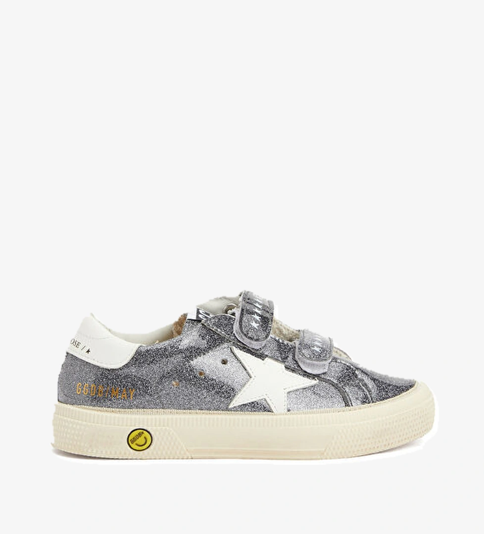 Golden Goose May Gri Parlak Dokulu Çocuk Sneaker model görseli