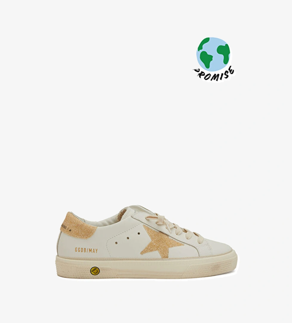 Golden Goose May Gold Kız Çocuk Deri Sneaker model görseli