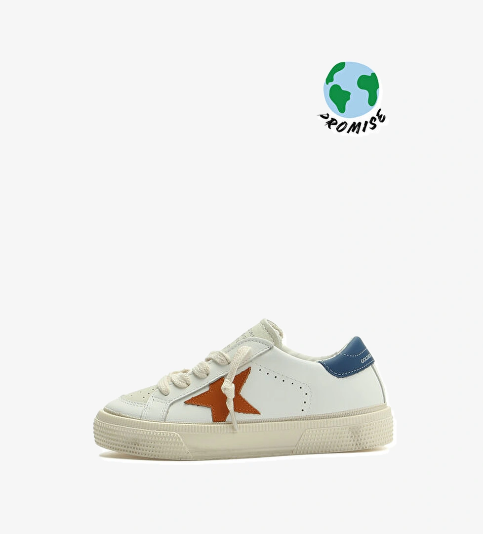 Golden Goose May Beyaz Çocuk Deri Sneakers model görseli