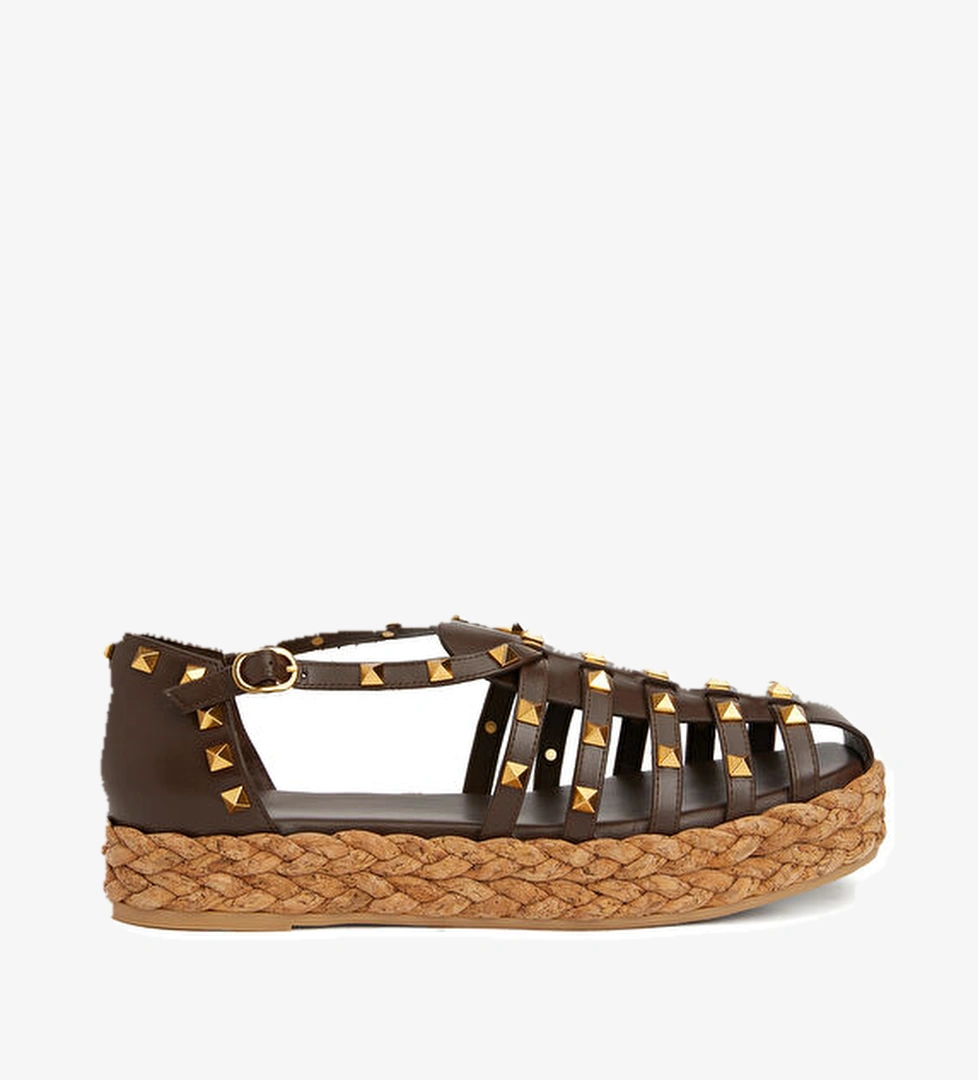 Valentino Garavani Rockstud Kahverengi Kadın Deri Espadril model görseli