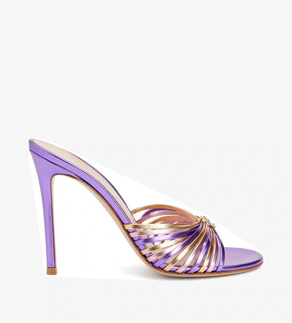 Gianvito Rossi Vyna Mor Kadın Deri Terlik model görseli