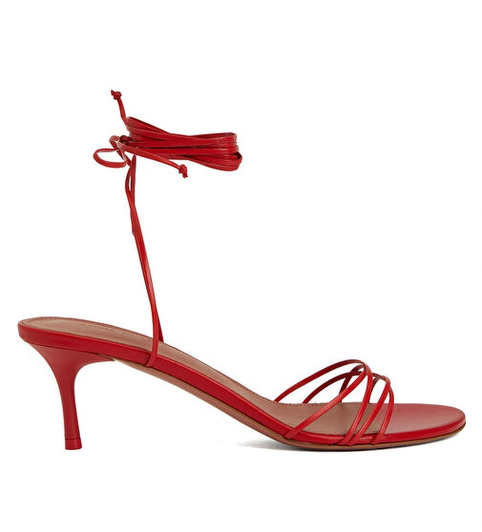 Amina Muaddi Kırmızı Kadın Deri Sandalet model görseli