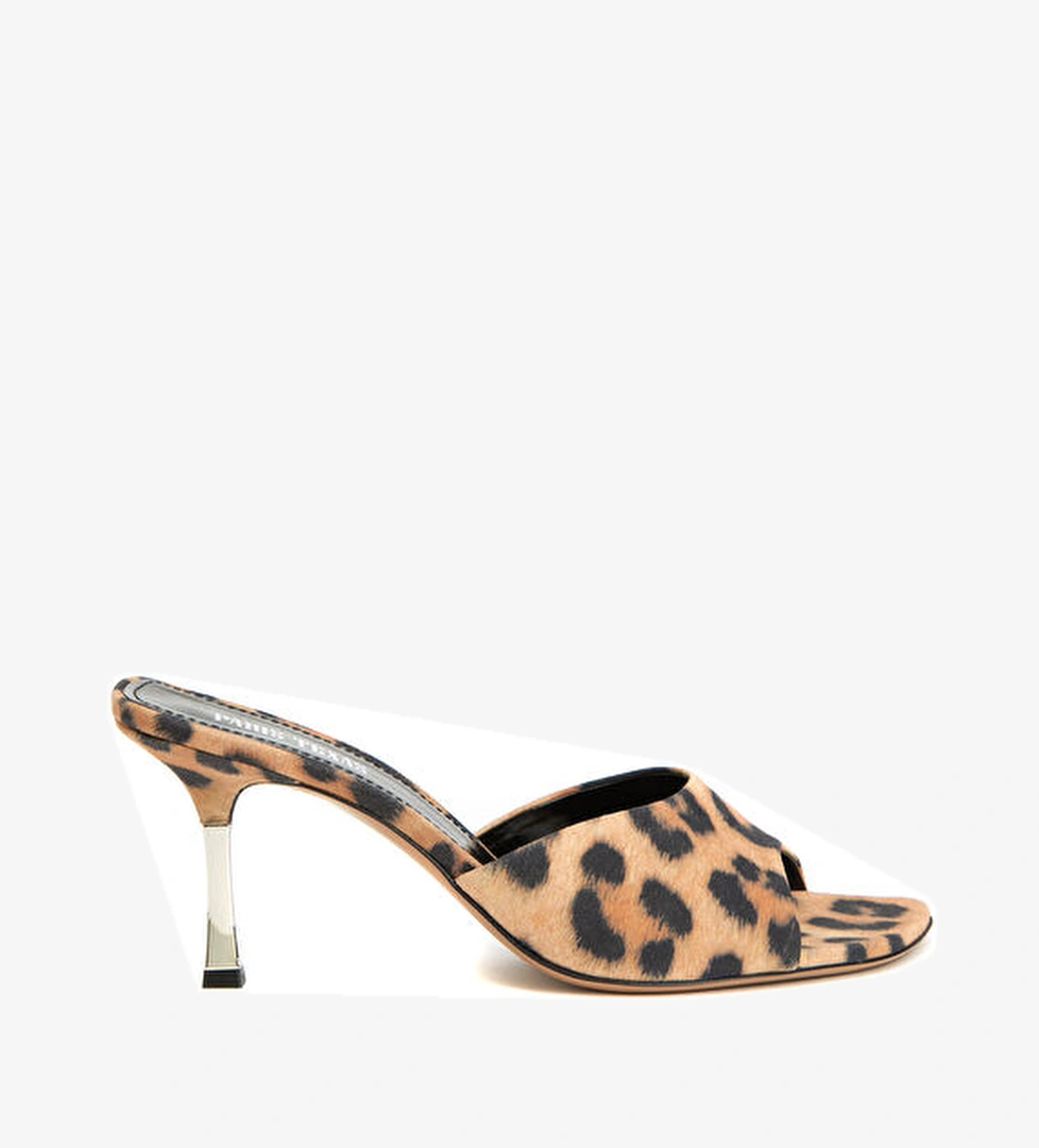 Paris Texas Lorena Leopar Desenli Kadın Deri Terlik model görseli