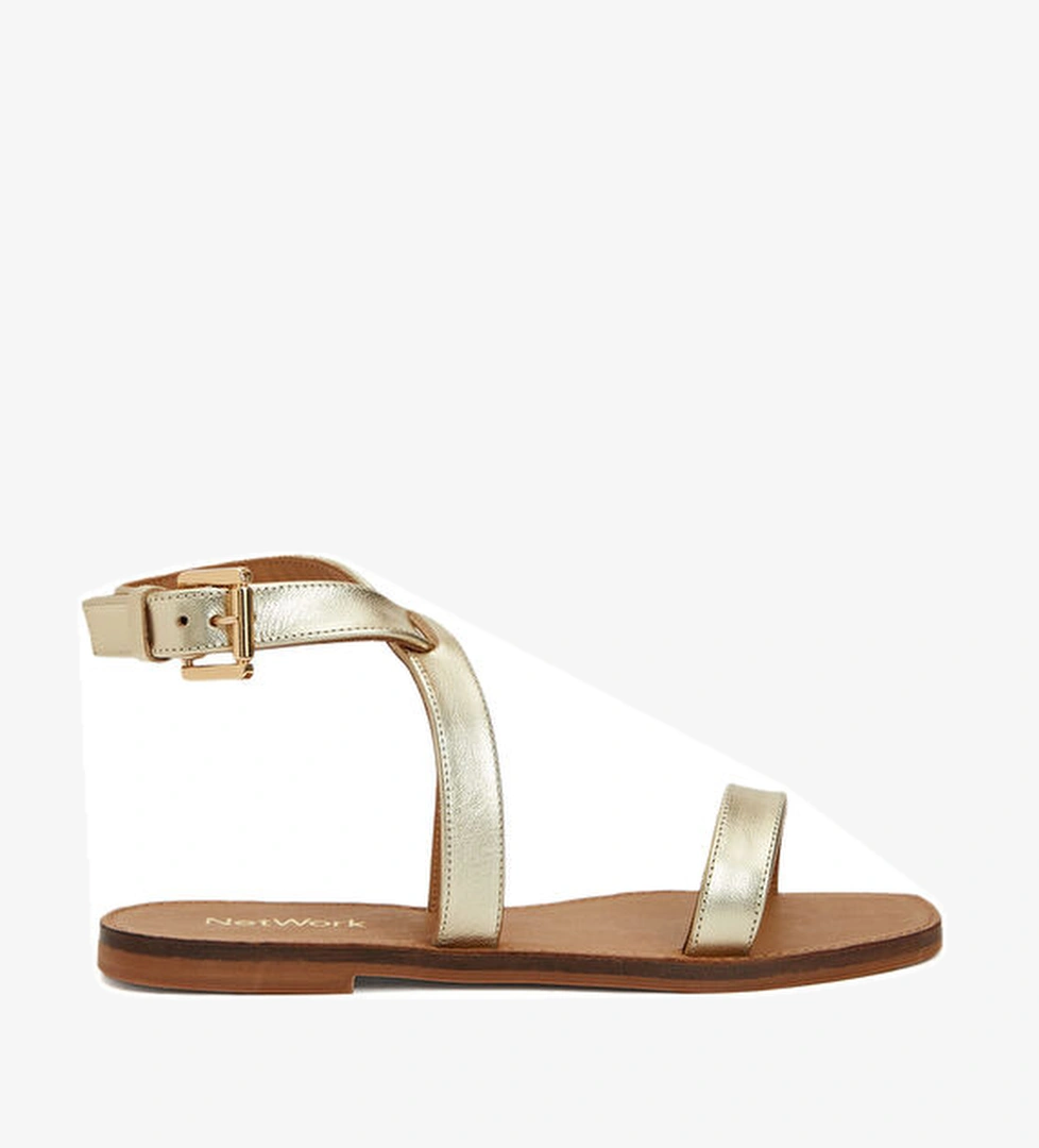 Network Gold Altın Rengi Kadın Deri Sandalet model görseli