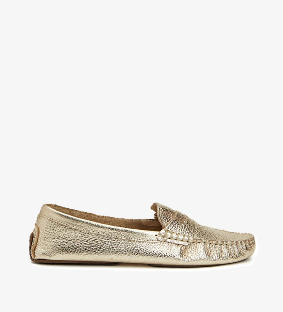 Gold Kadın Deri Loafer - Görsel 1