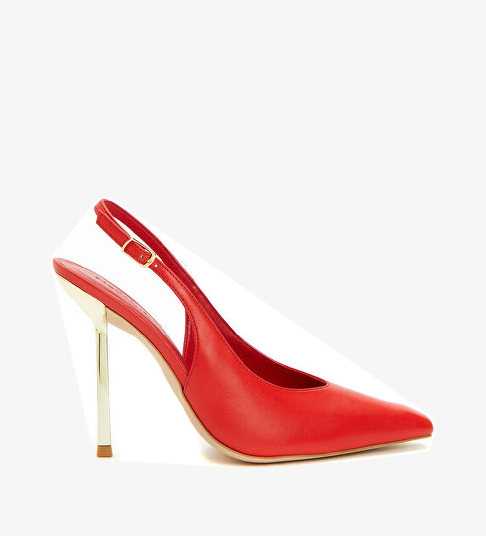 Network Kırmızı Deri Topuklu Ayakkabı model görseli