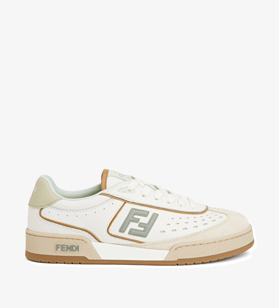 Fendi Bej Siyah Kadın Deri Sneaker model görseli