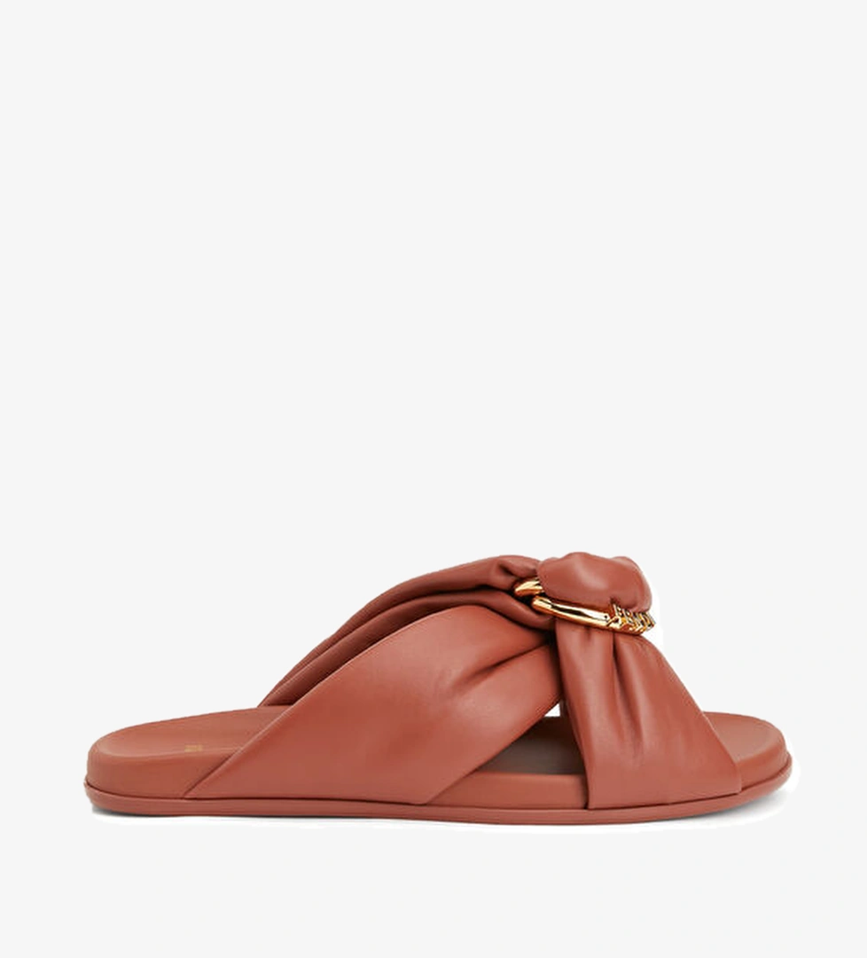 Fendi Kiremit Kadın Deri Terlik model görseli