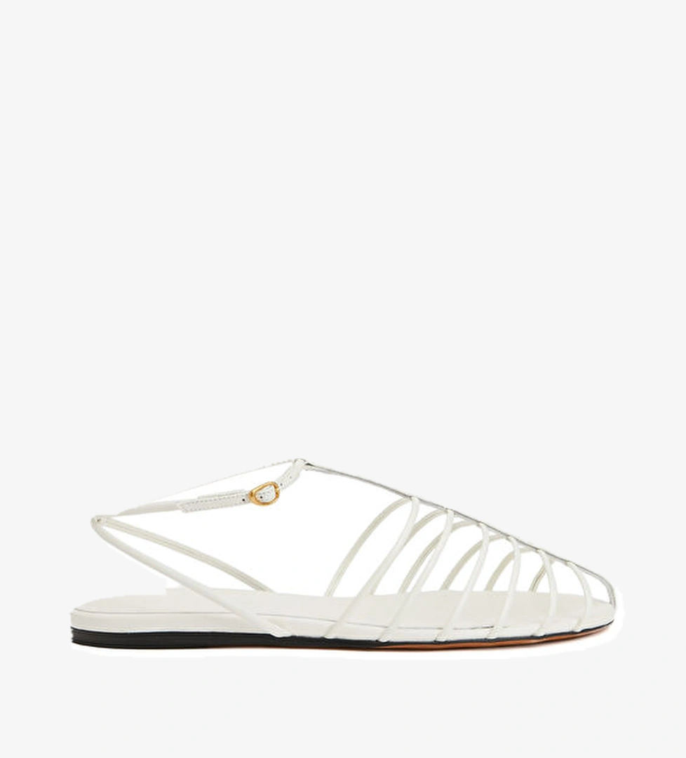 Proenza Schouler Tee Cage Beyaz Kadın Deri Sandalet model görseli