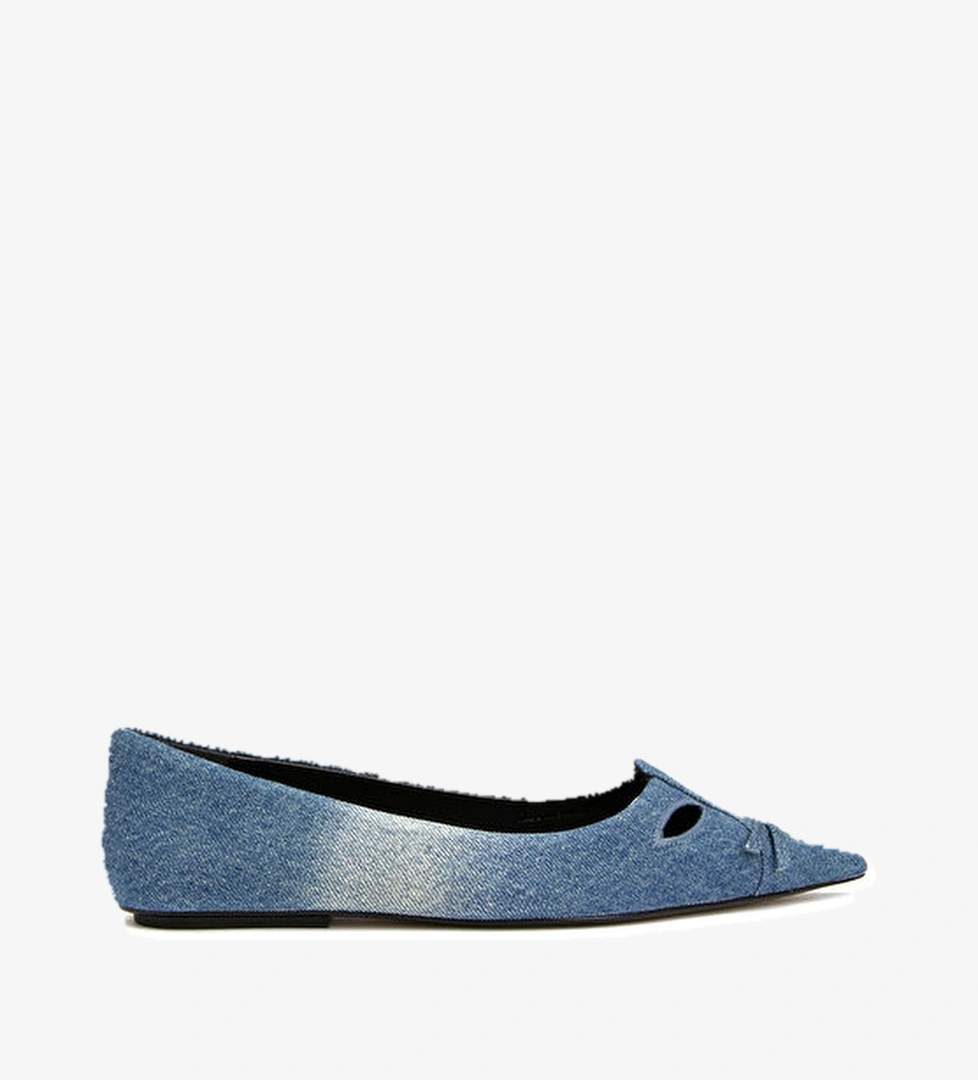 The Kat Koyu Mavi Denim Babet - Görsel 1