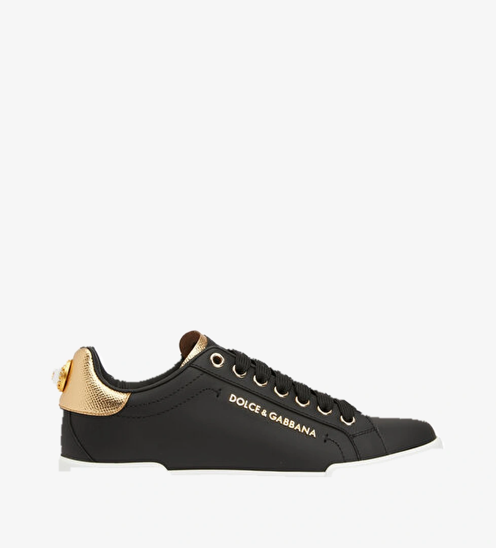 Dolce&gabbana Portofino Siyah Gold Kadın Deri Sneaker model görseli