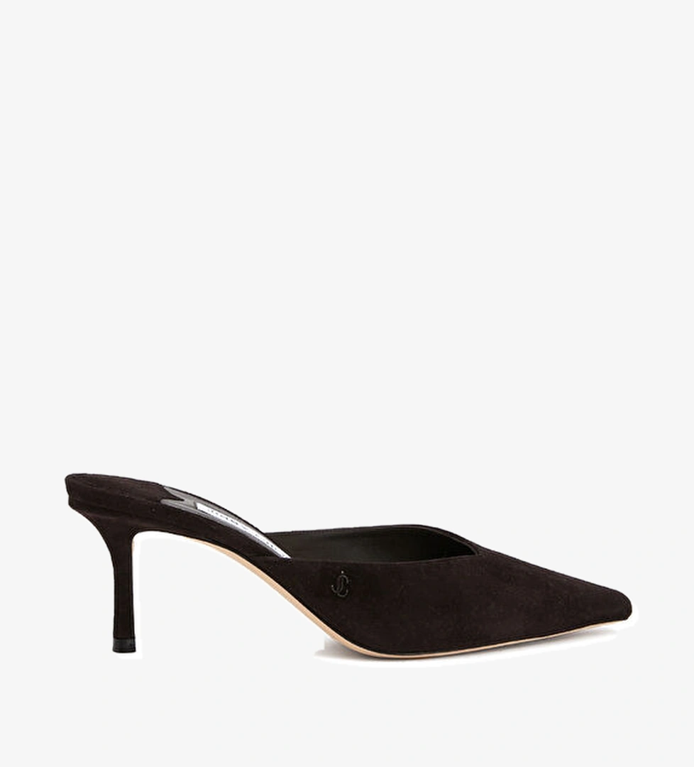 Vivi Koyu Kahverengi Kadın Deri Terlik - Görsel 1