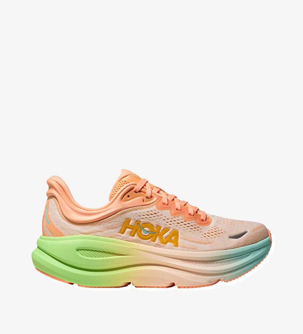Hoka Bondi 9 Turuncu Yeşil Kadın Sneaker model görseli