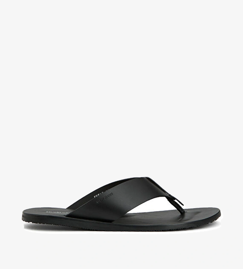 Stuart Weitzman Bastian Siyah Erkek Deri Terlik model görseli