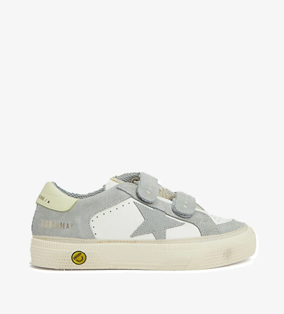 Golden Goose May Beyaz Gri Çocuk Deri Sneaker model görseli