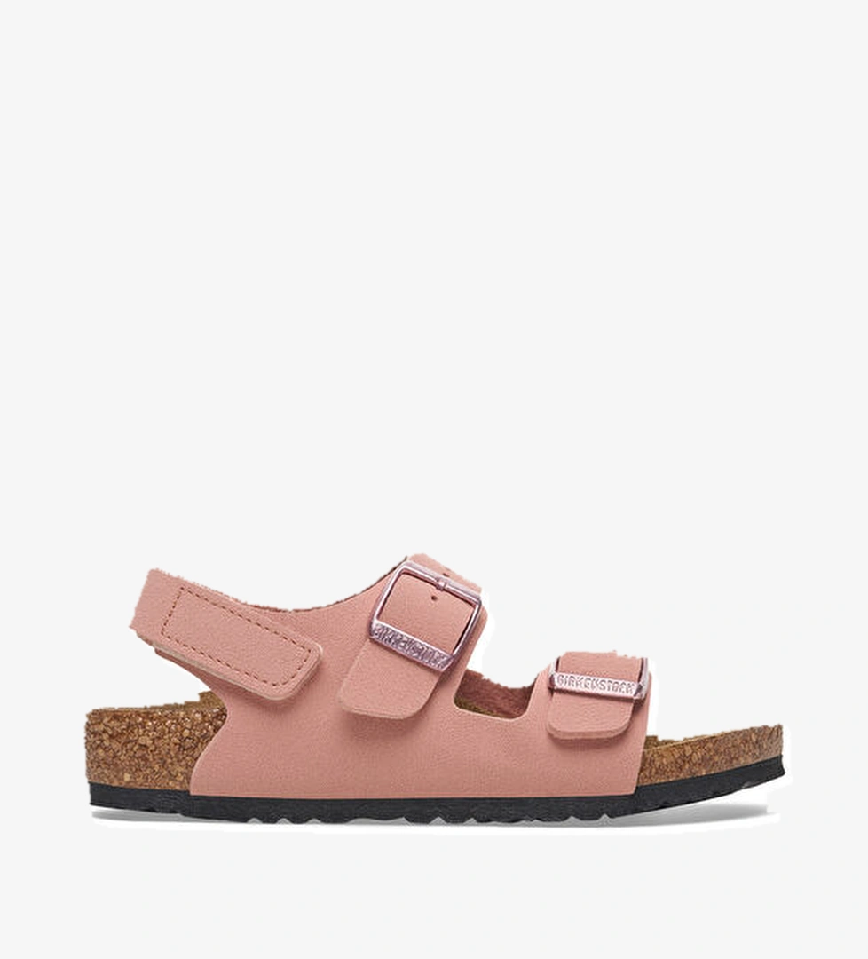 Milano Pembe Çocuk Nubuk Sandalet - Görsel 1