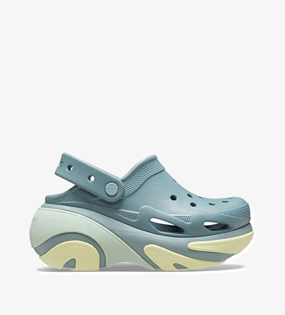 Crocs Bubble Crush Clog Gri Yeşil Kadın Terlik model görseli