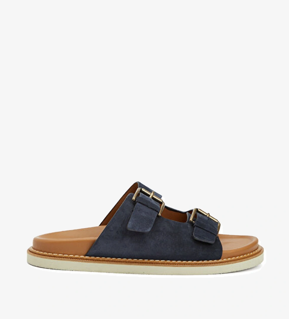 Lacivert Erkek Süet Terlik - Görsel 1