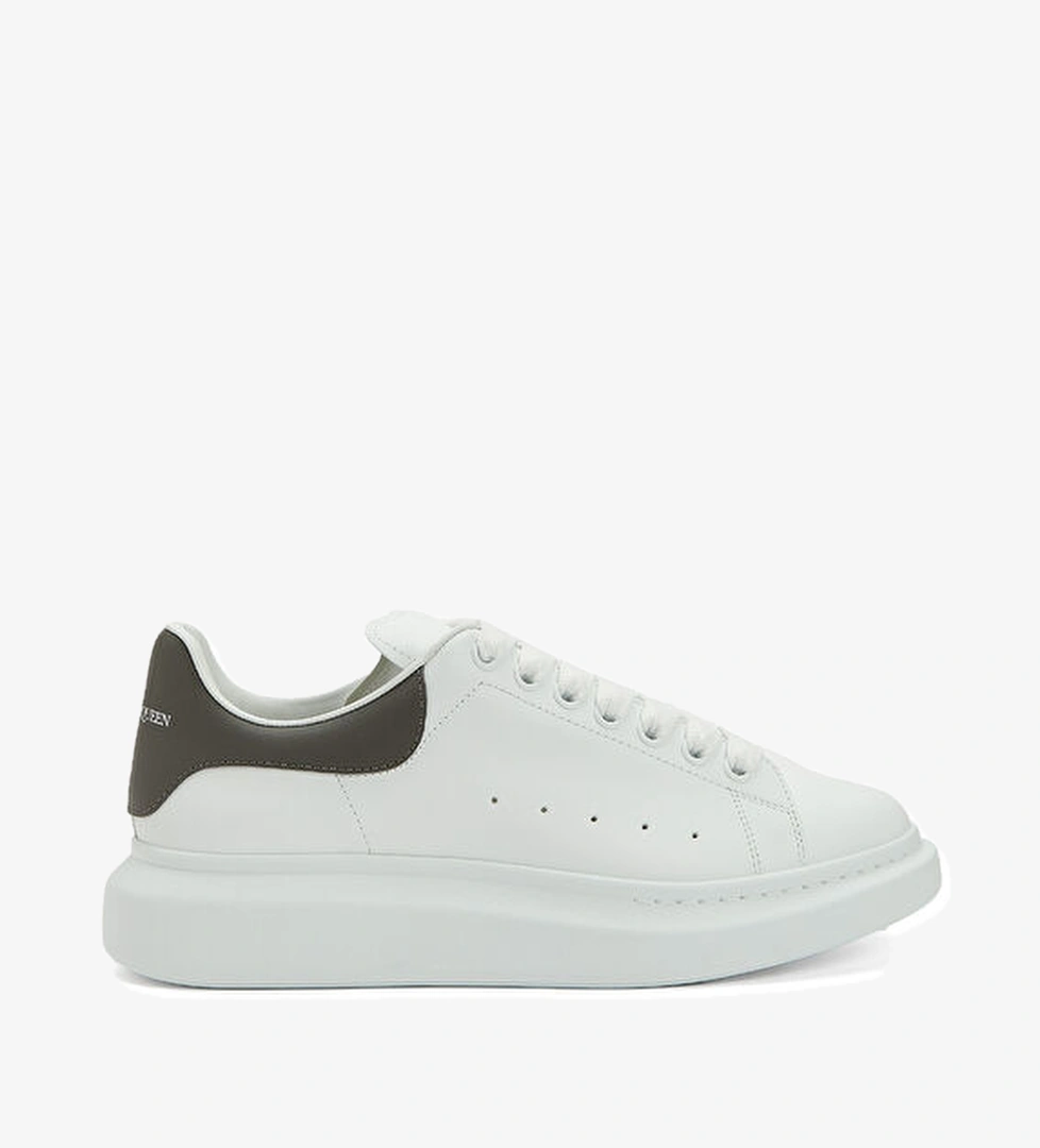 Oversize Gri Beyaz Erkek Deri Sneaker - Görsel 1