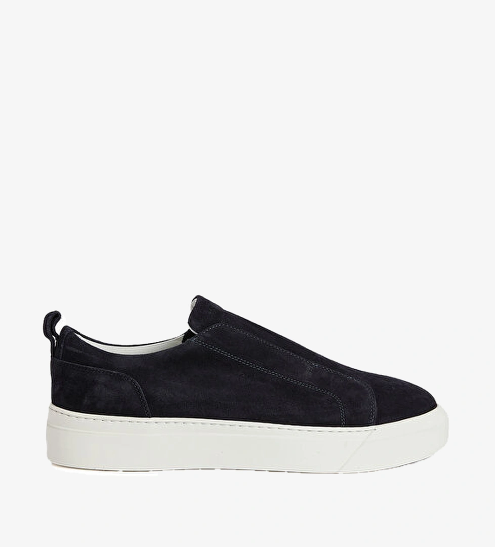 Luxe Casual Mavi Erkek Deri Sneaker - Görsel 1