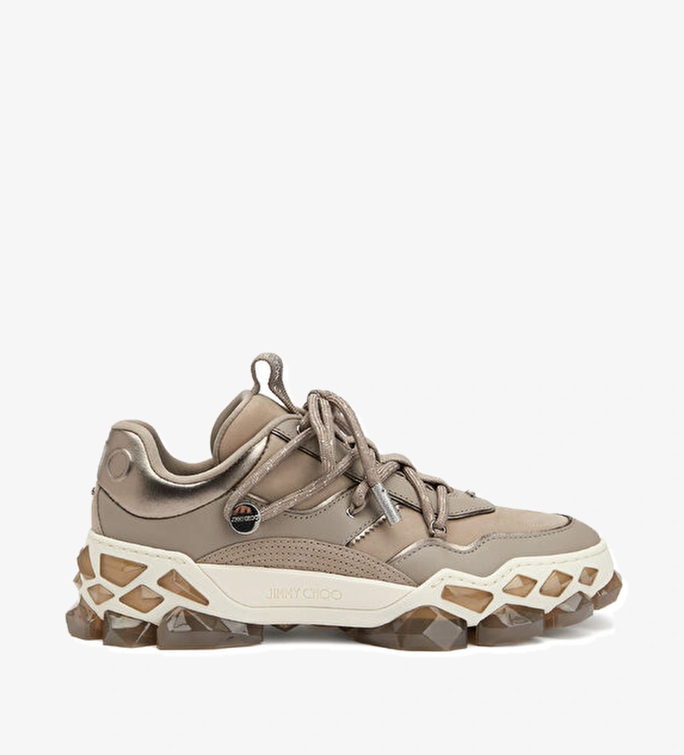 Diamond Taupe Kadın Deri Sneaker - Görsel 1