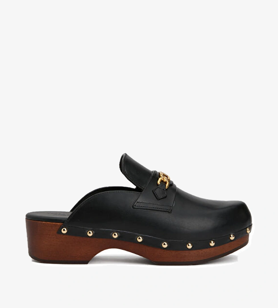 Siyah Kadın Deri Terlik - Görsel 1