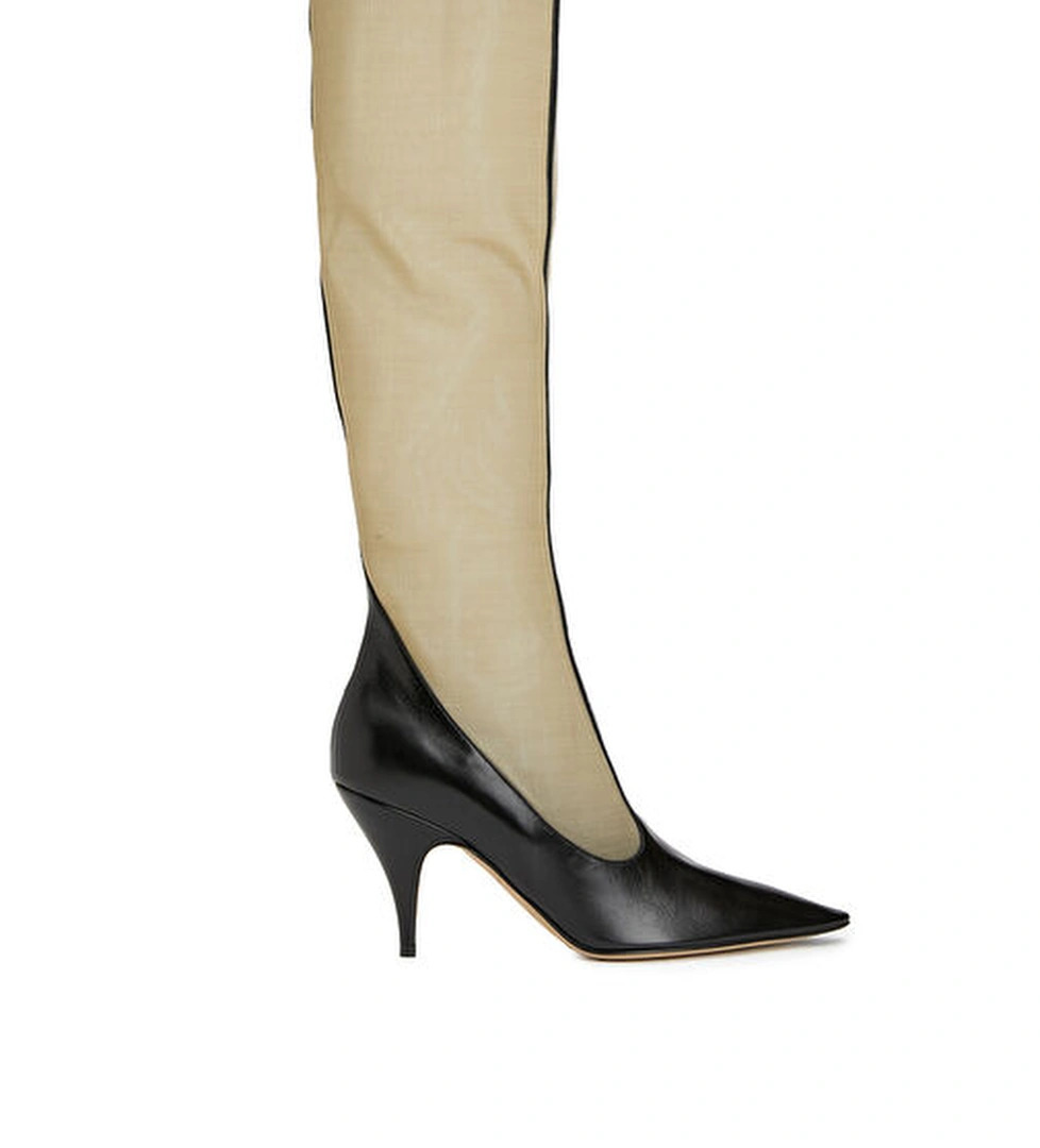 The Row Mesh Bej Siyah Kadın Çizme model görseli