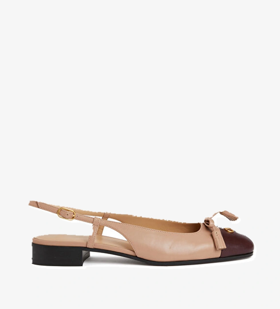 Valentino Garavani Bordo Bej Deri Babet model görseli